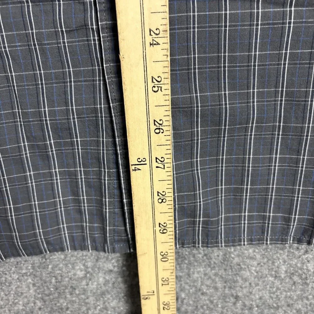 The North Face Button Up Shirt Mens Size L Blue Check